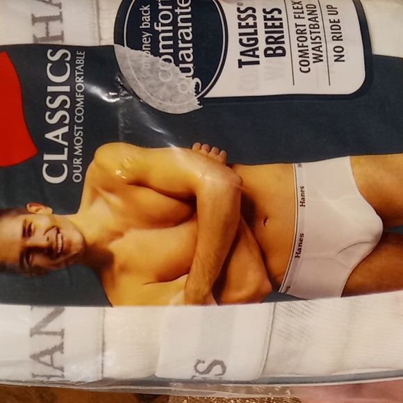 NWT Hanes Men's Sz Large (36-38) White 100% Cotton Briefs 3 Pack - Picture 2 of 10